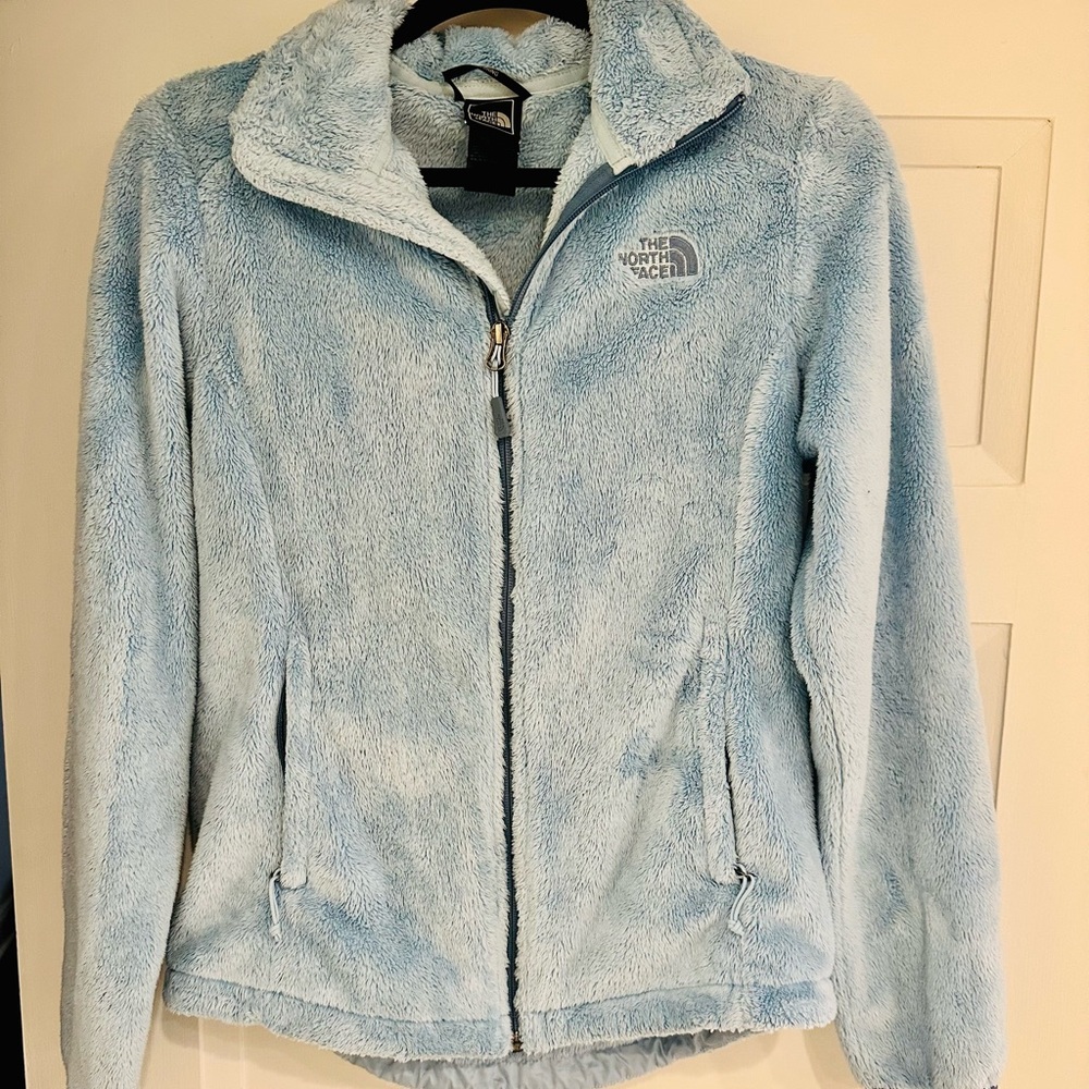 The North Face Women Baby Blue Full Zip Plush Fleece Jacket Size Small